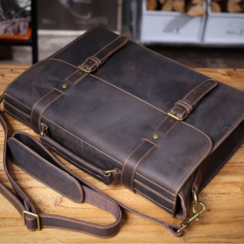 Leather Briefcase - Bolso de mano Original de lujo