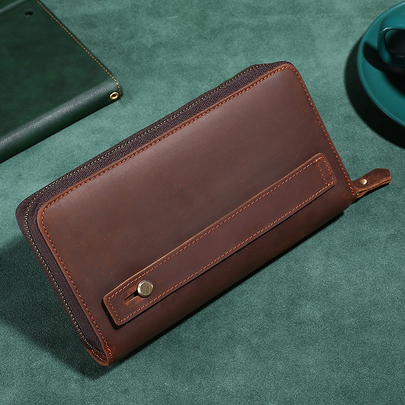 Cartera de Cuero Vacuno de Gra - Leather Wallet Men reseña y precio