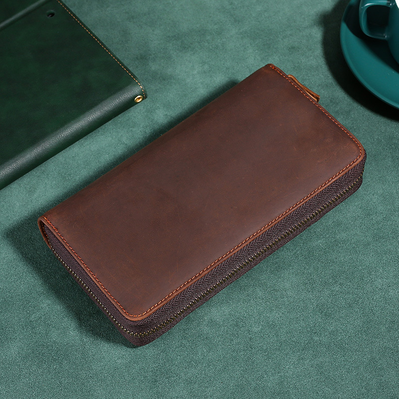 Cartera de Cuero Vacuno de Gra - Leather Wallet Men reseña y precio
