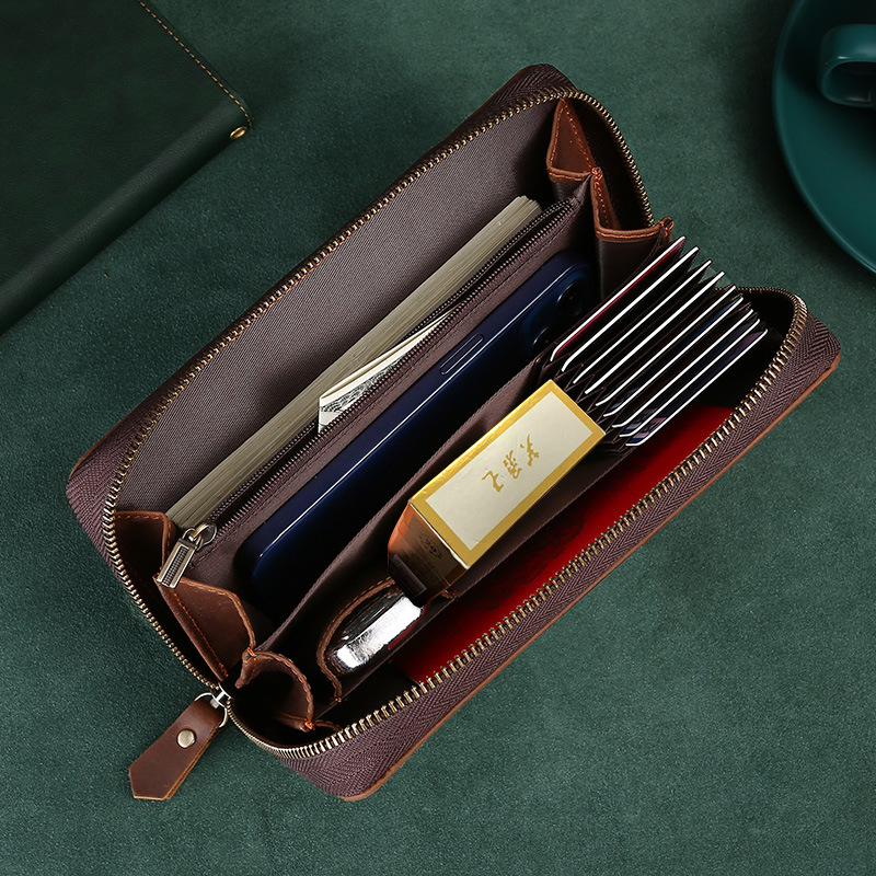 Cartera de Cuero Vacuno de Gra - Leather Wallet Men reseña y precio