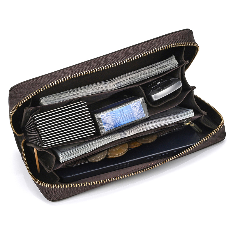 Cartera de mano de cuero genui - Leather Wallet Men reseña y precio