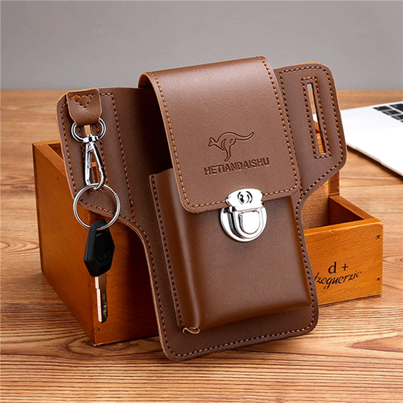 Bolsa de cinturón de teléfono  - Leather Wallet Men reseña y precio