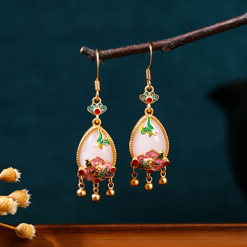 Pendientes de Jade Natural con - Gold Plated Jewelry reseña y precio