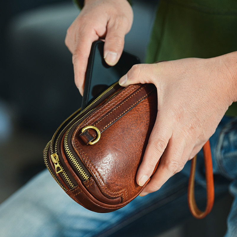 Bolso de mano de cuero genuino - Leather Wallet Men reseña y precio