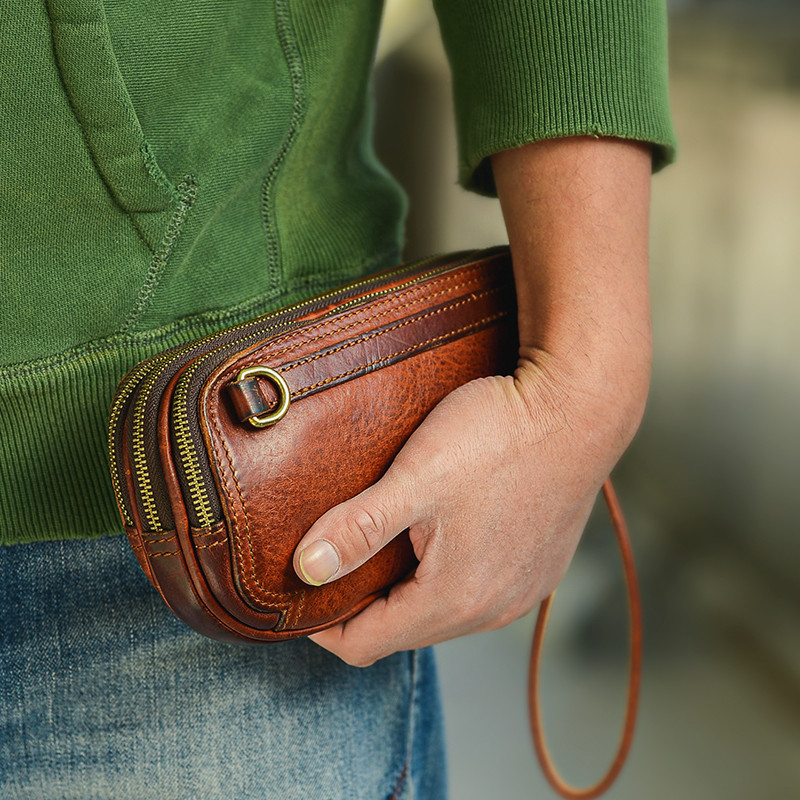 Bolso de mano de cuero genuino - Leather Wallet Men reseña y precio